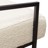 Luxe Accent Chair in Bone Boucle Textured Fabric with Black Powder Coat Frame / LUXECHBO-NB