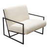 Luxe Accent Chair in Bone Boucle Textured Fabric with Black Powder Coat Frame / LUXECHBO-NB