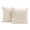 Set of (2) 16" Square Accent Pillows in Bone Boucle Textured Fabric / PILLOW16BO2PK