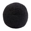 Set of (2) 10" Round Accent Pillows in Black Faux Sheepskin / PILLOWBALLBL2PK