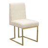 Set of (2) Skyline Dining Chairs in Cream Fabric w/ Polished Gold Metal Frame / SKYLINEDCCM2PK