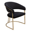 Solstice Dining Chair in Black Velvet w/ Polished Gold Metal Frame / SOLSTICEDCBL1PK