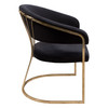Solstice Dining Chair in Black Velvet w/ Polished Gold Metal Frame / SOLSTICEDCBL1PK