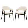 Adele Set of Two Dining/Accent Chairs in Cream Fabric w/ Black Powder Coated Metal Frame / ADELEDCCM2PK