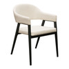 Adele Set of Two Dining/Accent Chairs in Cream Fabric w/ Black Powder Coated Metal Frame / ADELEDCCM2PK