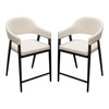 Adele Set of Two Counter Height Chairs in Cream Fabric w/ Black Powder Coated Metal Frame / ADELESTCM2PK
