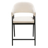 Adele Set of Two Counter Height Chairs in Cream Fabric w/ Black Powder Coated Metal Frame / ADELESTCM2PK