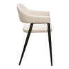 Adele Set of Two Counter Height Chairs in Cream Fabric w/ Black Powder Coated Metal Frame / ADELESTCM2PK