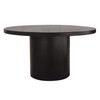 Rune 54" Round Dining Table w/ Solid Acacia Wood Top & Iron Pedestal Base in Black Finish / RUNEDTBL