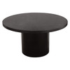 Rune 54" Round Dining Table w/ Solid Acacia Wood Top & Iron Pedestal Base in Black Finish / RUNEDTBL