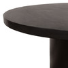 Rune 54" Round Dining Table w/ Solid Acacia Wood Top & Iron Pedestal Base in Black Finish / RUNEDTBL
