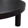 Rune 42" Round Cocktail Table w/ Solid Acacia Wood Top & Iron Leg Base in Black Finish / RUNECTBL