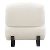 Vesper Armless Chair in Faux White Shearling w/ Black Wood Leg Base / VESPERACWH