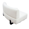 Vesper Curved Armless Sofa in Faux White Shearling w/ Black Wood Leg Base / VESPERASWH