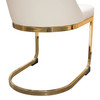 Vogue Set of (2) Dining Chairs in Cream Velvet with Polished Gold Metal Base / VOGUE2DCCM2PK