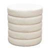 Helix Round Accent Ottoman in Ivory Boucle fabric / HELIXOTIV