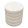 Helix Round Accent Ottoman in Ivory Boucle fabric / HELIXOTIV