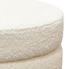 Helix Round Accent Ottoman in Ivory Boucle fabric / HELIXOTIV