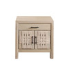 Palm Solid Mango Wood 2-Door, 1-Drawer End Table in Natural Finish w/ Woven Rope Door Fronts / PALMETNA