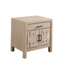 Palm Solid Mango Wood 2-Door, 1-Drawer End Table in Natural Finish w/ Woven Rope Door Fronts / PALMETNA