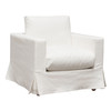 Savannah Slip-Cover Chair in White Natural Linen / SAVANNAHCHWH