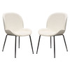 Session 2-Pack Dining Chair in Ivory Boucle w/ Black Powder Coat Metal Leg / SESSIONDCIV2PK