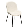Session 2-Pack Dining Chair in Ivory Boucle w/ Black Powder Coat Metal Leg / SESSIONDCIV2PK