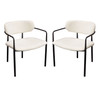 Set of (2) Skyler Dining Chairs in Ivory Boucle Fabric w/ Black Metal Frame / SKYLERDCIV2PK