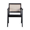 Carter Dining/Accent Chair in Solid Wood Frame in Black Finish w/ Natural Cane Seat Back / CARTERCHBL