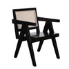 Carter Dining/Accent Chair in Solid Wood Frame in Black Finish w/ Natural Cane Seat Back / CARTERCHBL