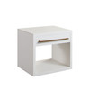 Encore Solid Mango Wood 1-Drawer End Table in White Finish w/ Gold Metal Handle / ENCOREETWH