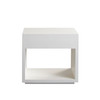 Encore Solid Mango Wood 1-Drawer End Table in White Finish w/ Gold Metal Handle / ENCOREETWH