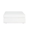 Muse Ottoman in Mist White Performance Fabric / MUSEOTWH