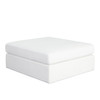 Muse Ottoman in Mist White Performance Fabric / MUSEOTWH