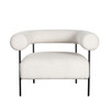 District Accent Chair in Ivory Boucle Fabric w/ Black Metal Frame / DISTRICTCHIV