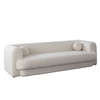 Form Sofa in Ivory Boucle Fabric w/ (2) Accent Pillow Balls / FORMSOIV