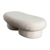 Wave Curved Accent Bench in Ivory Boucle Fabric / WAVEBEIV