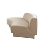 Zelda LF Curved Chaise in Light Camel Performance Velvet w/ (1) Accent Pillow Ball / ZELDALCLCA