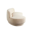 Zelda LF Curved Chaise in Light Camel Performance Velvet w/ (1) Accent Pillow Ball / ZELDALCLCA