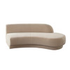 Zelda RF Curved Chaise in Light Camel Performance Velvet w/ (1) Accent Pillow Ball / ZELDARCLCA