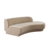 Zelda RF Curved Chaise in Light Camel Performance Velvet w/ (1) Accent Pillow Ball / ZELDARCLCA