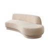 Zelda RF Curved Chaise in Light Camel Performance Velvet w/ (1) Accent Pillow Ball / ZELDARCLCA