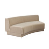 Zelda Curved Armless Sofa in Light Camel Performance Velvet w/ (1) Accent Pillow Ball / ZELDAASLCA