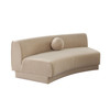 Zelda Curved Armless Sofa in Light Camel Performance Velvet w/ (1) Accent Pillow Ball / ZELDAASLCA