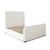 Eve Queen Bed in Elite Ivory Fabric w/ Contoured Headboard & Footboard / EVEIVQUBED