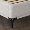 Leandro Low Profile Eastern King Bed in Clarkson Sand Fabric w/ Black Metal Leg / LEANDROSDEKBED