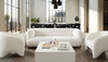 Link Sofa in Elite Ivory Fabric w/ Wood Leg / LINKSOIV
