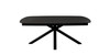 Onyx Rectangle Extension Dining Table w/ Black Ceramic Glass Top & Black Metal Leg / ONYXDTBL