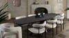 Onyx Rectangle Extension Dining Table w/ Black Ceramic Glass Top & Black Metal Leg / ONYXDTBL