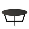 Onyx Round Cocktail Table w/ Black Ceramic Glass Top & Black Metal Leg / ONYXCTBL